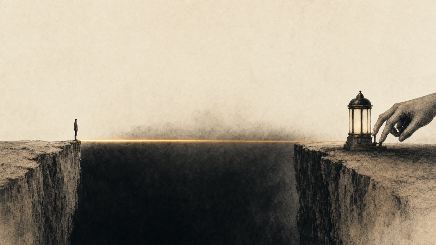 A bridge of light across a chasm